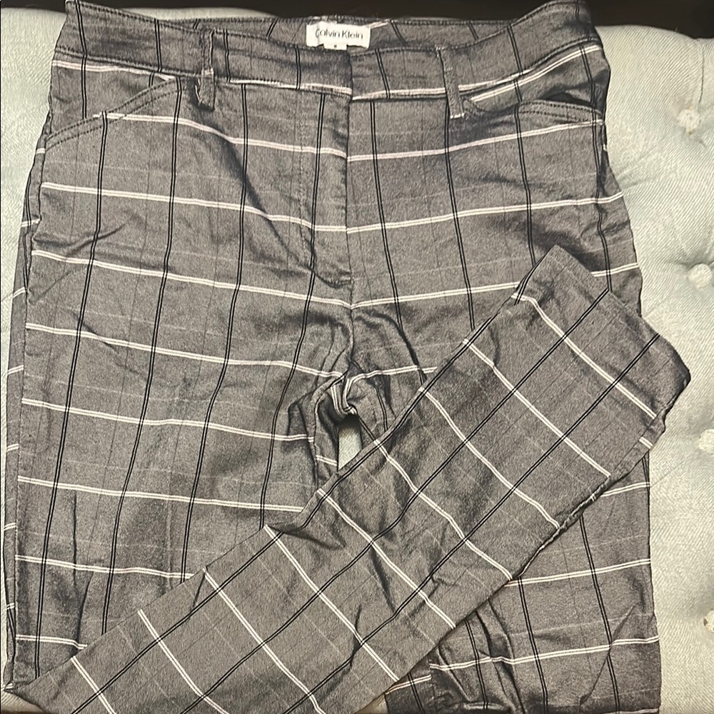 Women’s Calvin Klein Gray-Blue Checkered Pants